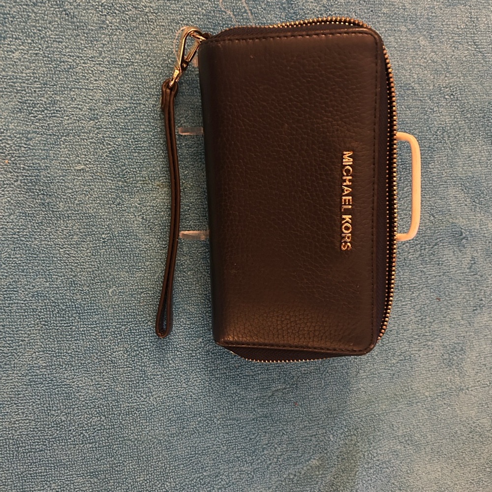 Michael Kors Black Leather Wristlet